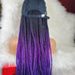 Satin Lined Braided Hat Wig (1b/Purple/blue) - GeVi Beauty 