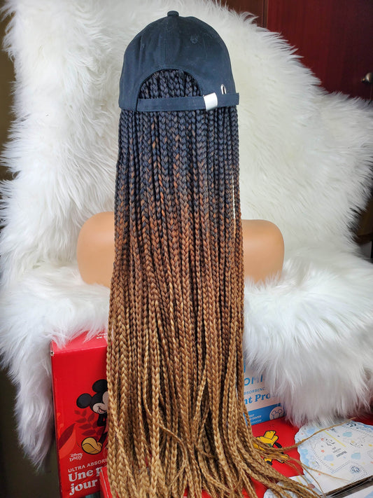 Satin Lined Braided Hat Wig (1b/30/27) - GeVi Beauty 