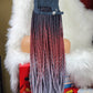Satin lined braided hat wig (1b/burg /grey) - GeVi Beauty 