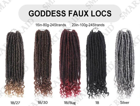 Goddess Faux Locs Crochet Hair Extensions 20" GV Hair Beauty 