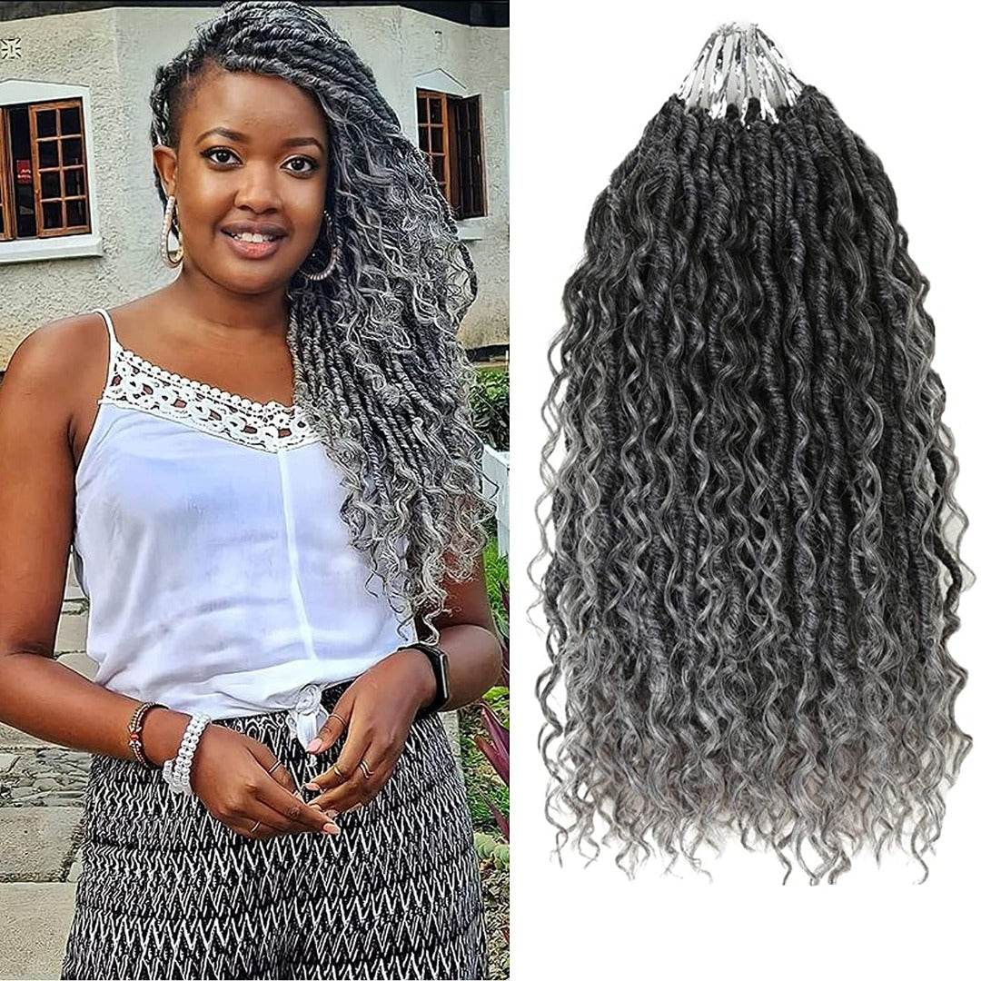 River Locs Curly Crochet Hair Extensions 18" colour 1b GV Hair Beauty 