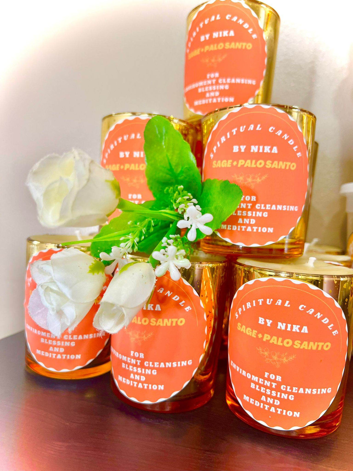 Nika Bougie Palo Santo & Sage / Palo Santo & Sage Candle - GeVi Beauty 